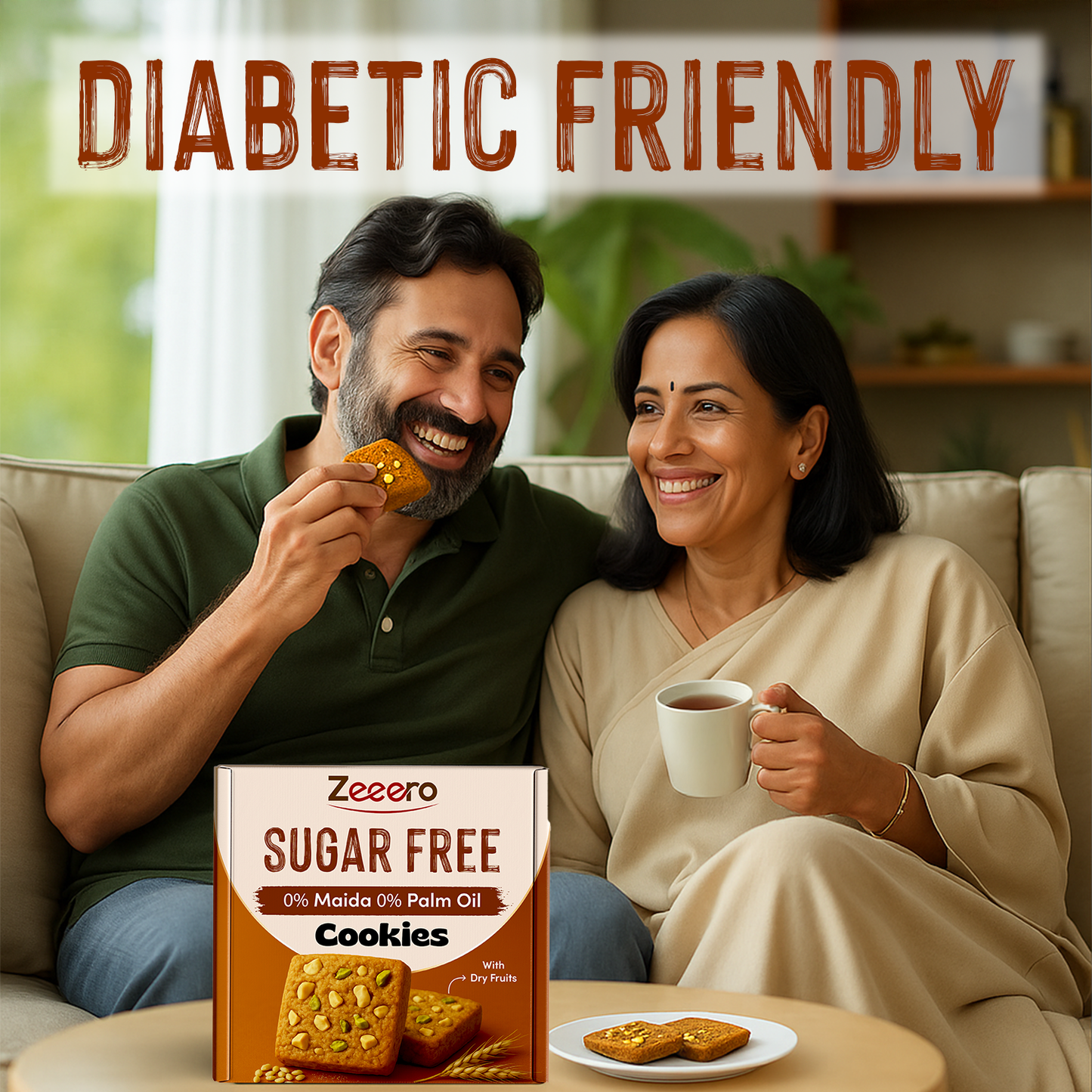 Zeeero Sugarfree Cookies with nuts & dried fruits | Sugarfree Biscuits, No maida, No palm Oil