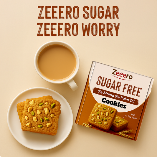 Zeeero Sugarfree Cookies with nuts & dried fruits | Sugarfree Biscuits, No maida, No palm Oil