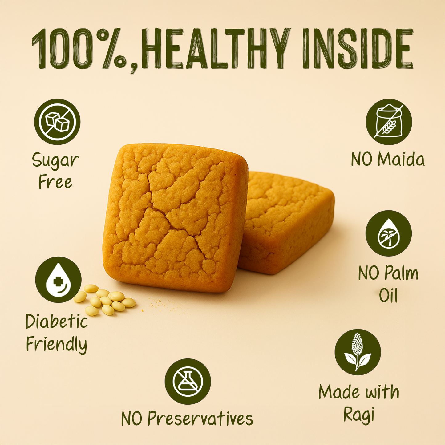 Zeeero Sugarfree Jowar Atta Biscuits | Sugarfree Cookies, No maida, No palm Oil