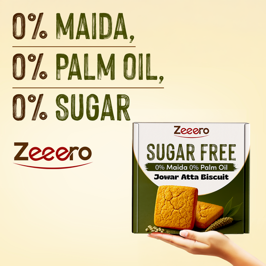 Zeeero Sugarfree Jowar Atta Biscuits | Sugarfree Cookies, No maida, No palm Oil