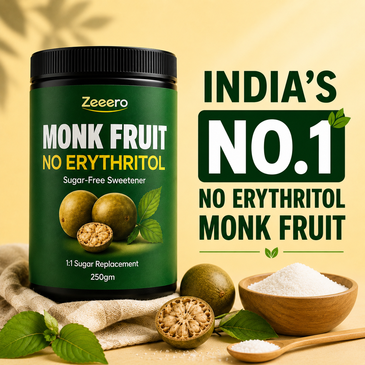 Zeeero Monk Fruit Sweetener without erythritol