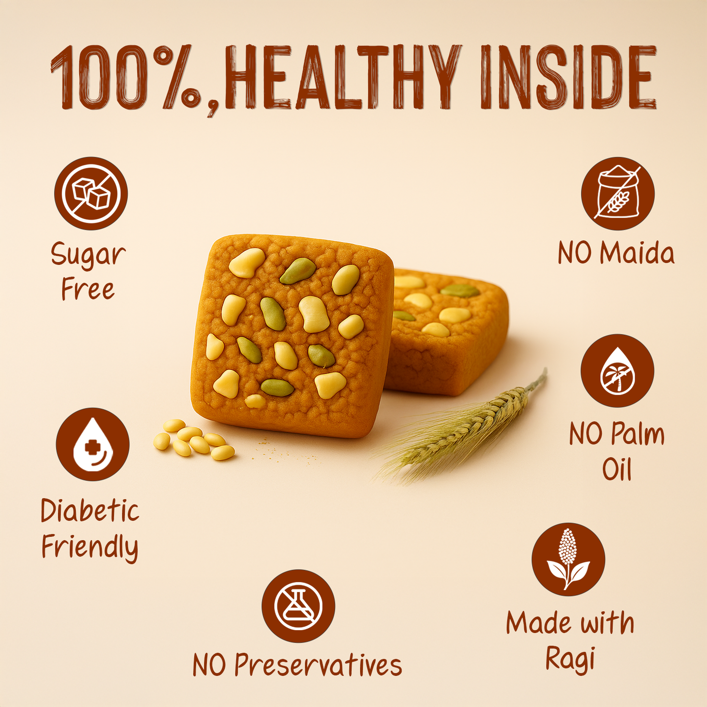 Zeeero Sugarfree Cookies with nuts & dried fruits | Sugarfree Biscuits, No maida, No palm Oil
