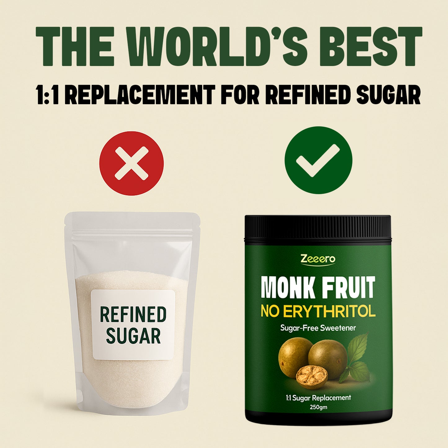 Zeeero Monk Fruit Sweetener without erythritol