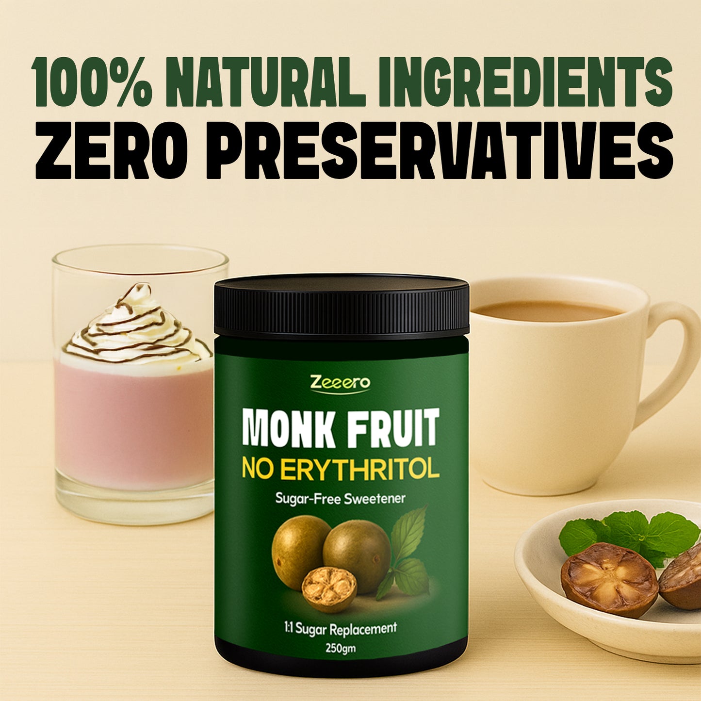 Zeeero Monk Fruit Sweetener without erythritol