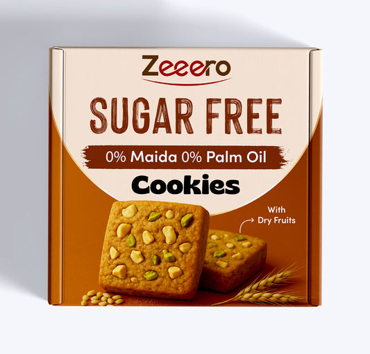 Zeeero Sugarfree Cookies with nuts & dried fruits | Sugarfree Biscuits, No maida, No palm Oil