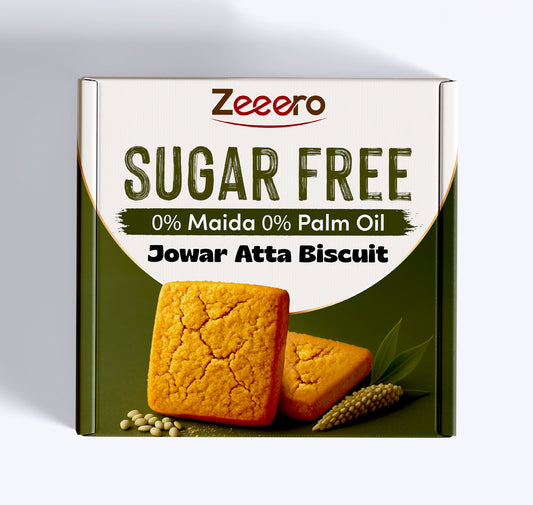 Zeeero Sugarfree Jowar Atta Biscuits | Sugarfree Cookies, No maida, No palm Oil